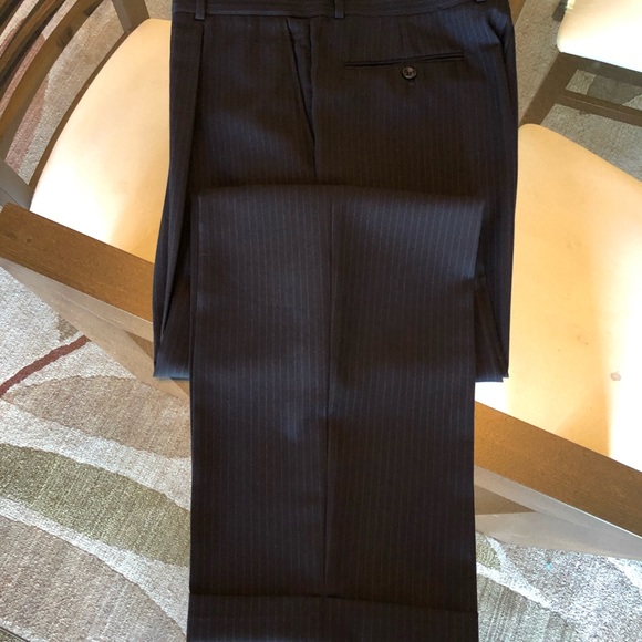 Armani Italian Wool Black Pinstripe Barney’s NYC - Picture 12 of 17